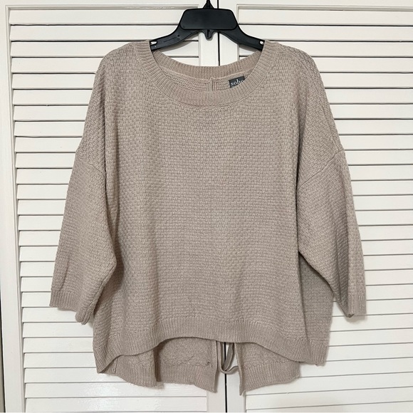New York and Company Soho Tan Knit Sweater cross back Size XL - Picture 10 of 14